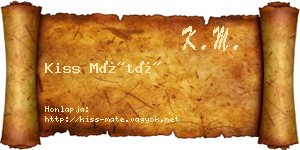 Kiss Máté névjegykártya
